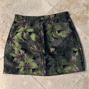 Lulus Green Pink Blue Mini Skirt Structured Floral Size Medium
